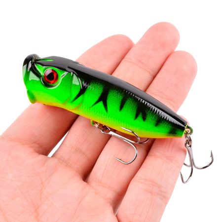 1 قطعة الصيد السحر 6.5 سنتيمتر/12 جرام Topwater بوبر الطعم 5 اللون الطعم الثابت الاصطناعي Wobblers البلاستيك الصيد معالجة مع 6 # السنانير