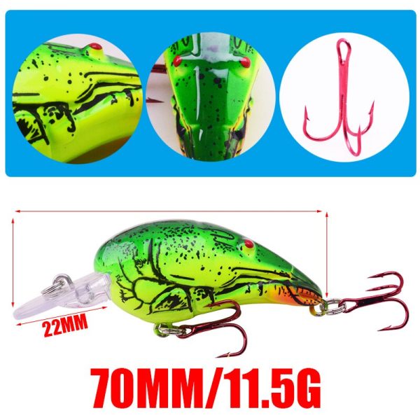 ⁦1 قطعة الساعد الصيد السحر 3D الروبيان أسماك 7 سنتيمتر 11.5g الاصطناعي العائمة الصلب Wobblers مع 6 # الأحمر هوك Carankbait الصيد معالجة⁩ - الصورة ⁦6⁩