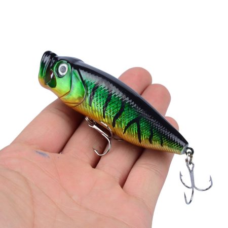 1 قطعة جودة الهائل Plopper 8 سنتيمتر 15.5g أعلى المياه بوبر الصيد إغراء الصلب الطعم Wobblers الدورية الذيل لينة الصيد معالجة
