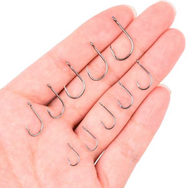 ⁦7/100/200/300/400/500/600 قطعة الصيد السنانير مجموعة عالية الكربون الصلب الشائكة الصيد السنانير للمياه المالحة المياه العذبة معدات صيد الأسماك⁩ - الصورة ⁦2⁩