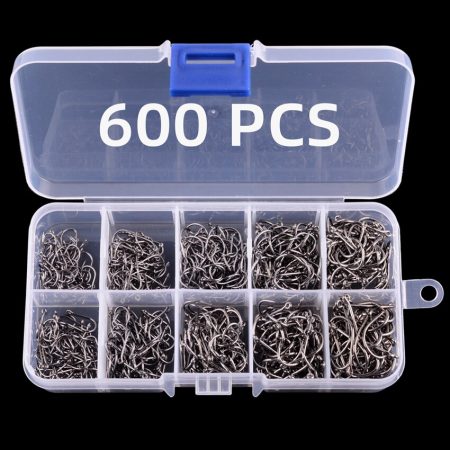 7/100/200/300/400/500/600 قطعة الصيد السنانير مجموعة عالية الكربون الصلب الشائكة الصيد السنانير للمياه المالحة المياه العذبة معدات صيد الأسماك
